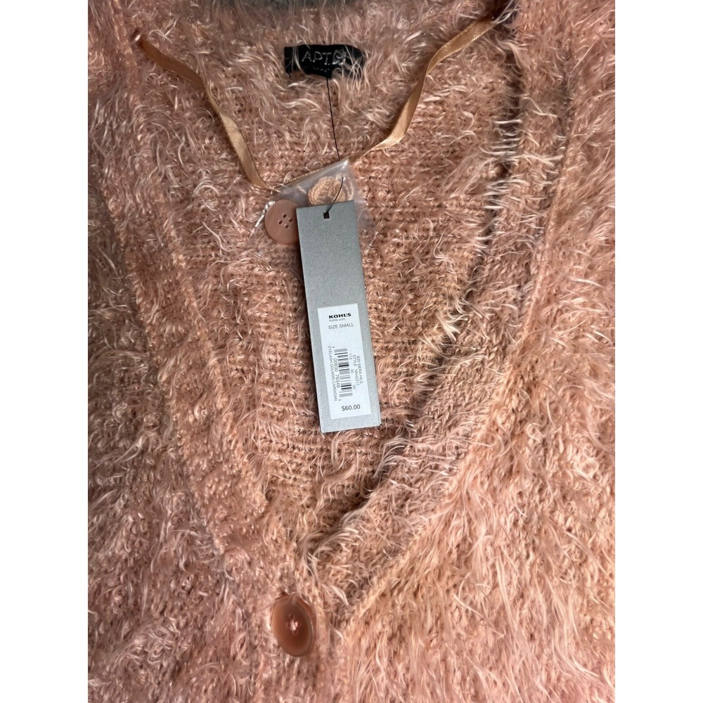 NWT Women's Apt 9 Fuzzy Blouse Size Small Peach-Read Desc.